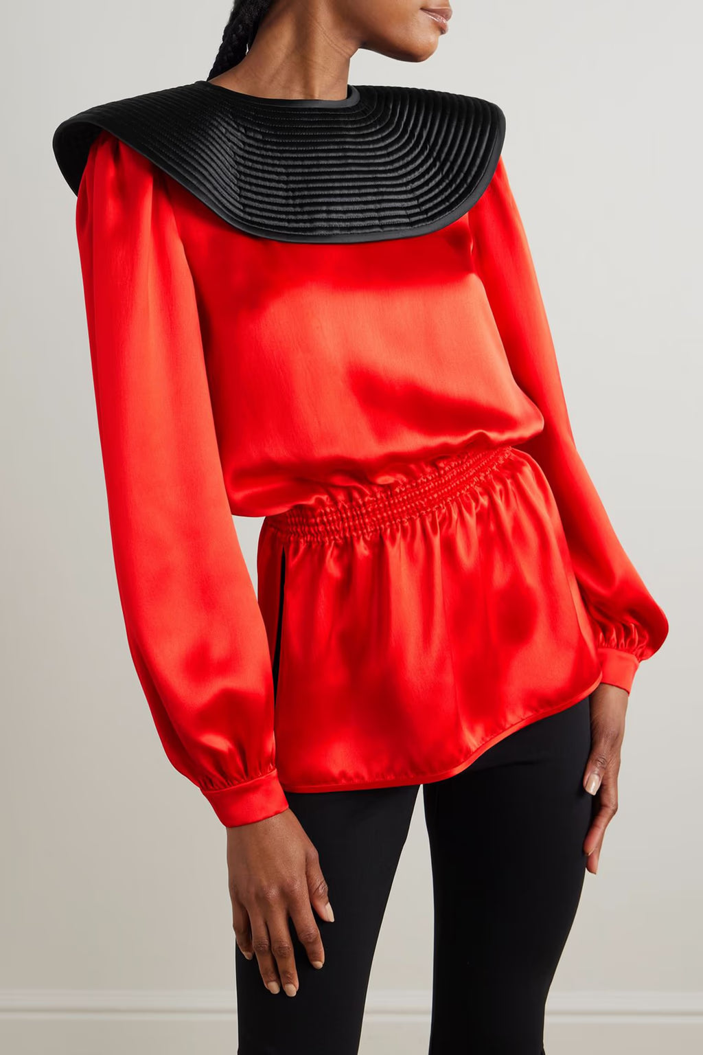 Valentino Garavani Two-Tone Silk-Satin Blouse
