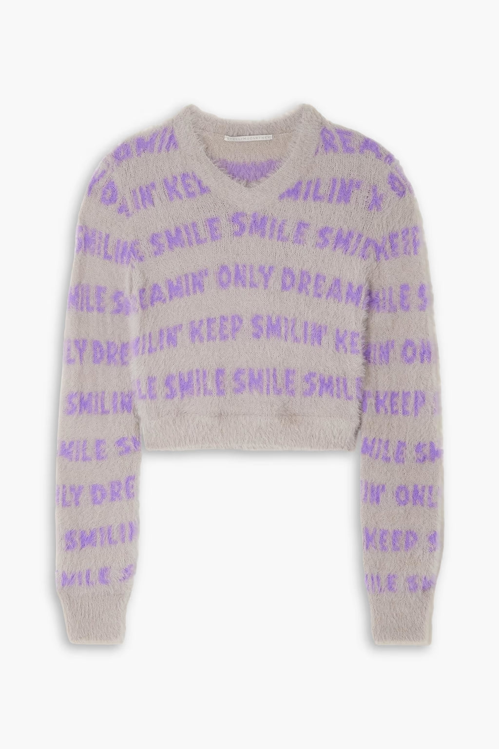 Stella McCartney Cropped brushed jacquard-knit sweater