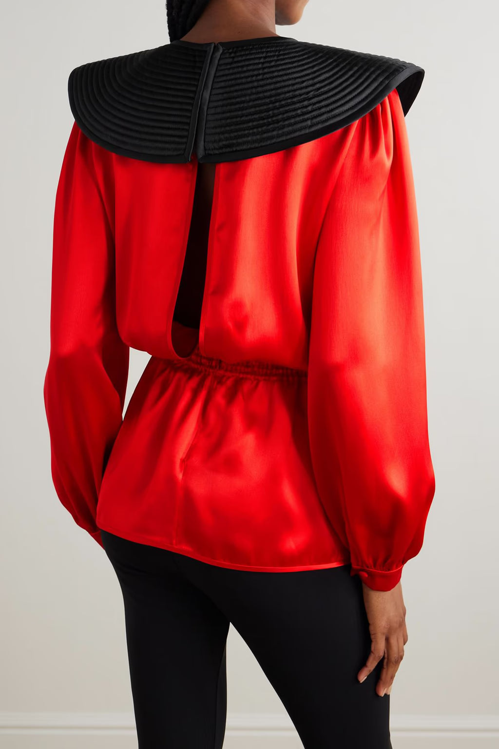 Valentino Garavani Two-Tone Silk-Satin Blouse