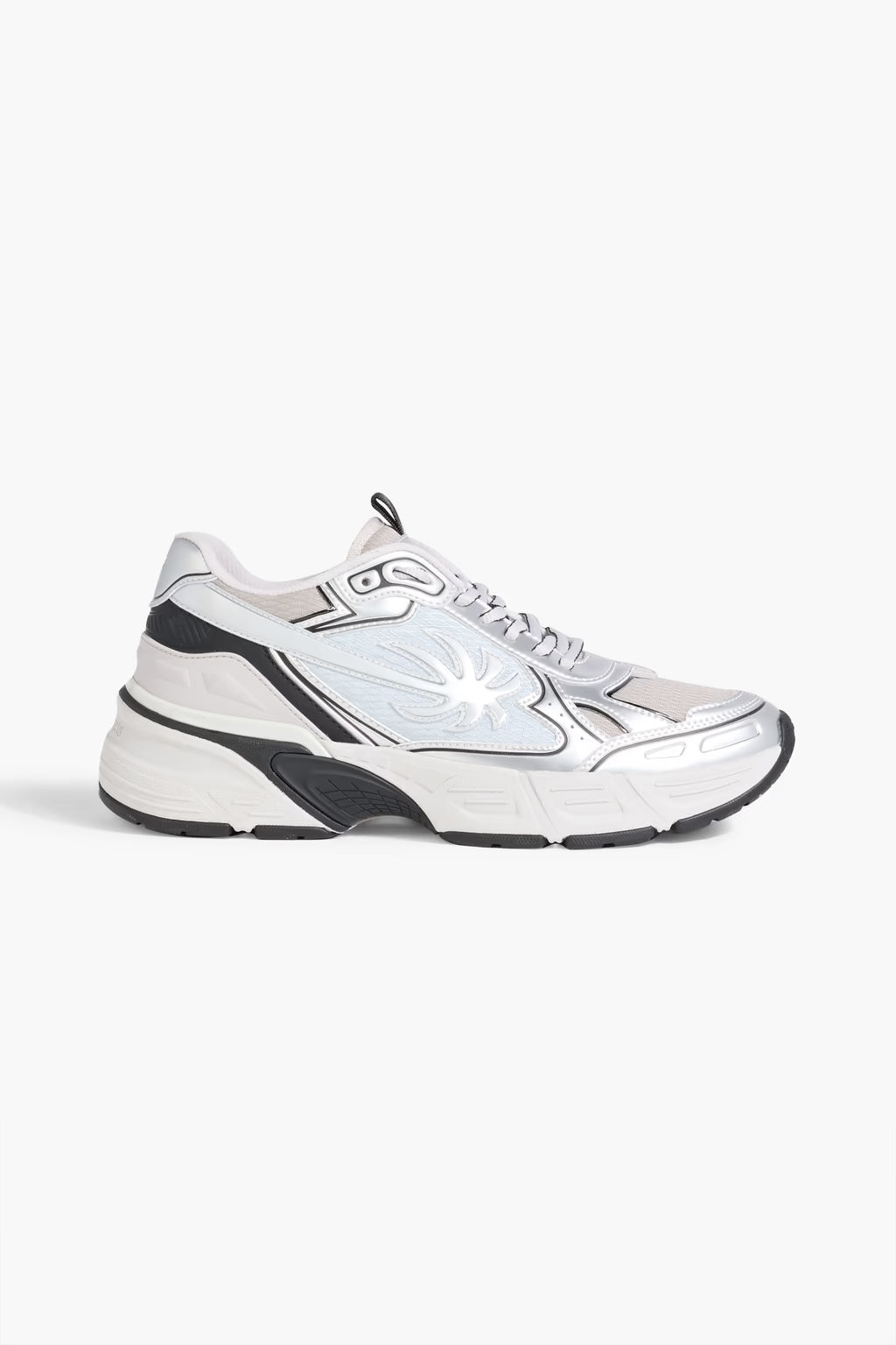 Palm Angels Metallic leather and mesh sneakers