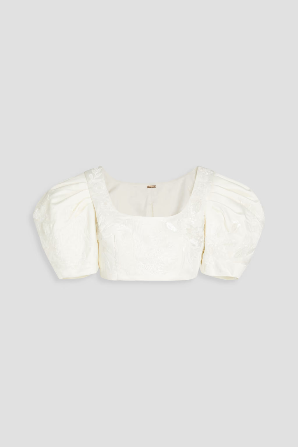 Cult Gaia Sinai cropped embellished duchesse-satin top