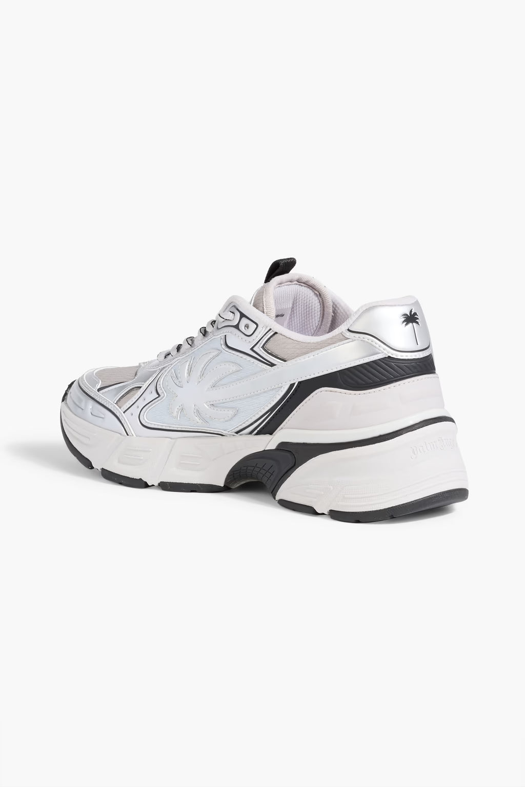 Palm Angels Metallic leather and mesh sneakers
