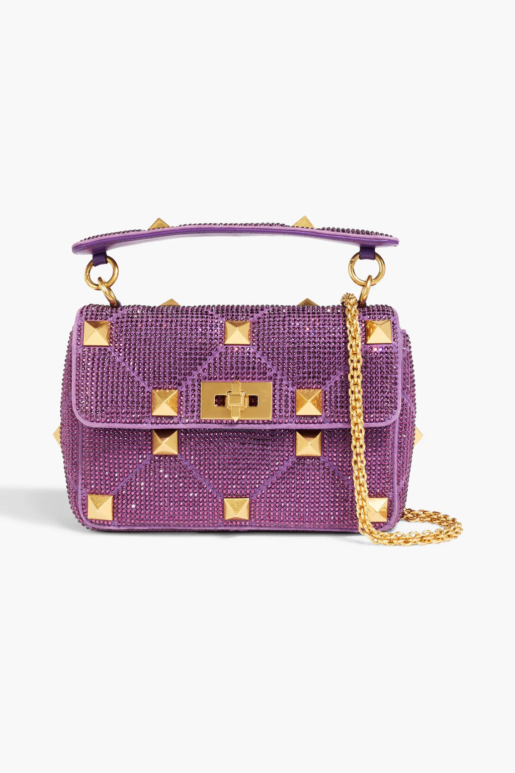 Valentino Garavani Roman Stud embellished satin shoulder bag