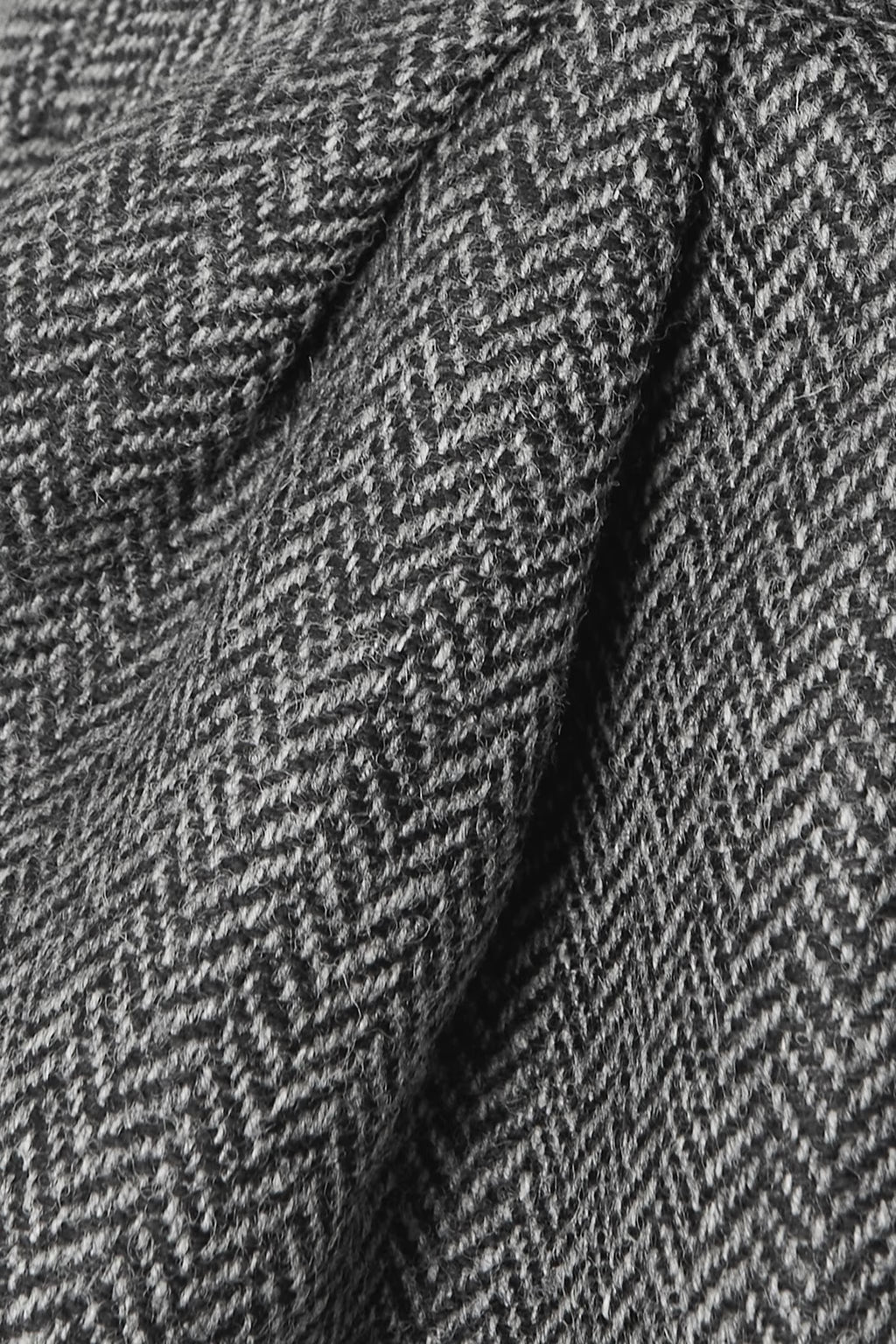 Maison Margiela Strapless Paneled Herringbone Wool and Stretch-Jersey Midi Dress